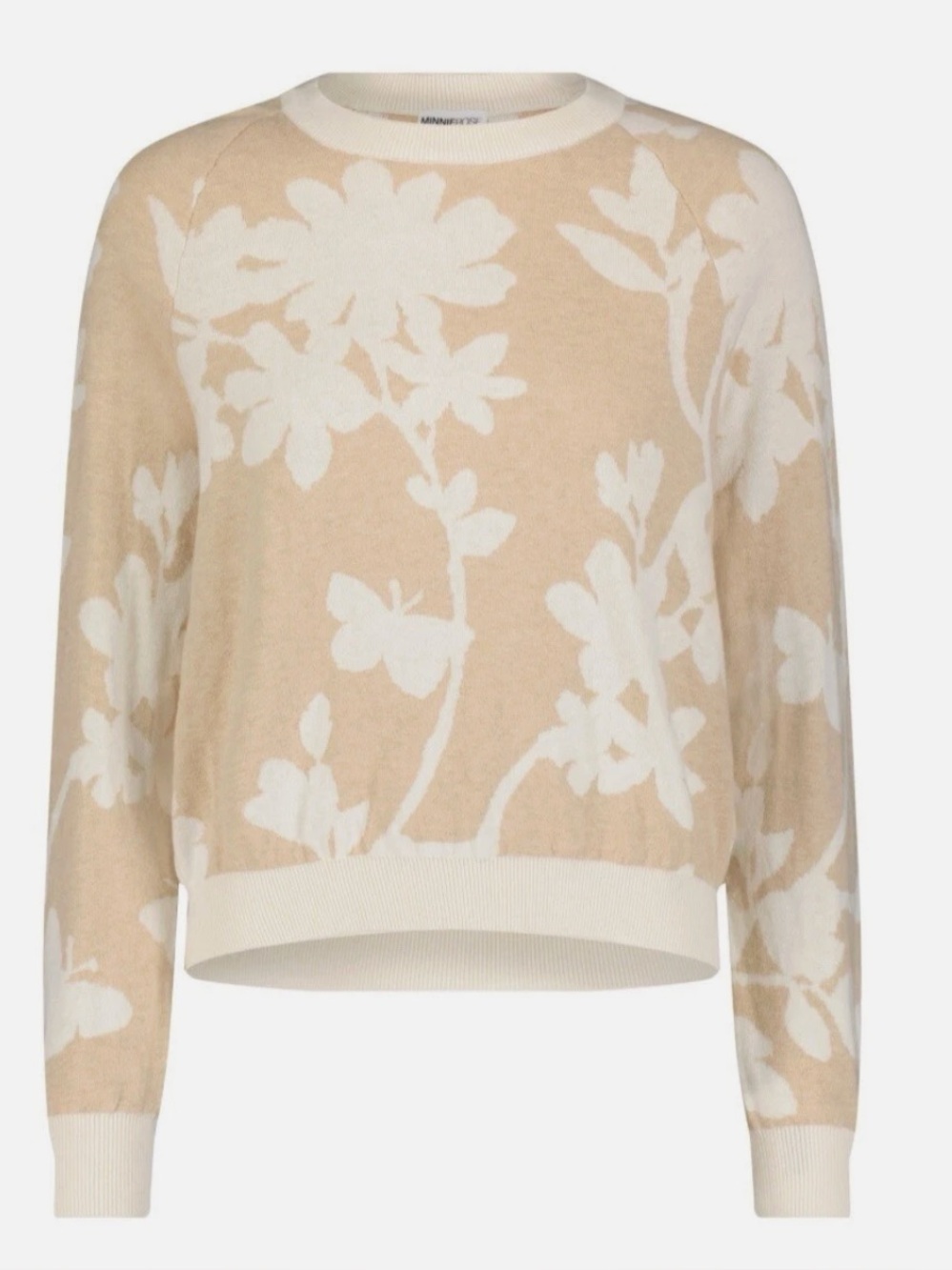 Minnie‎ Rose Floral Cotton Cashmere Sweater | Size Small